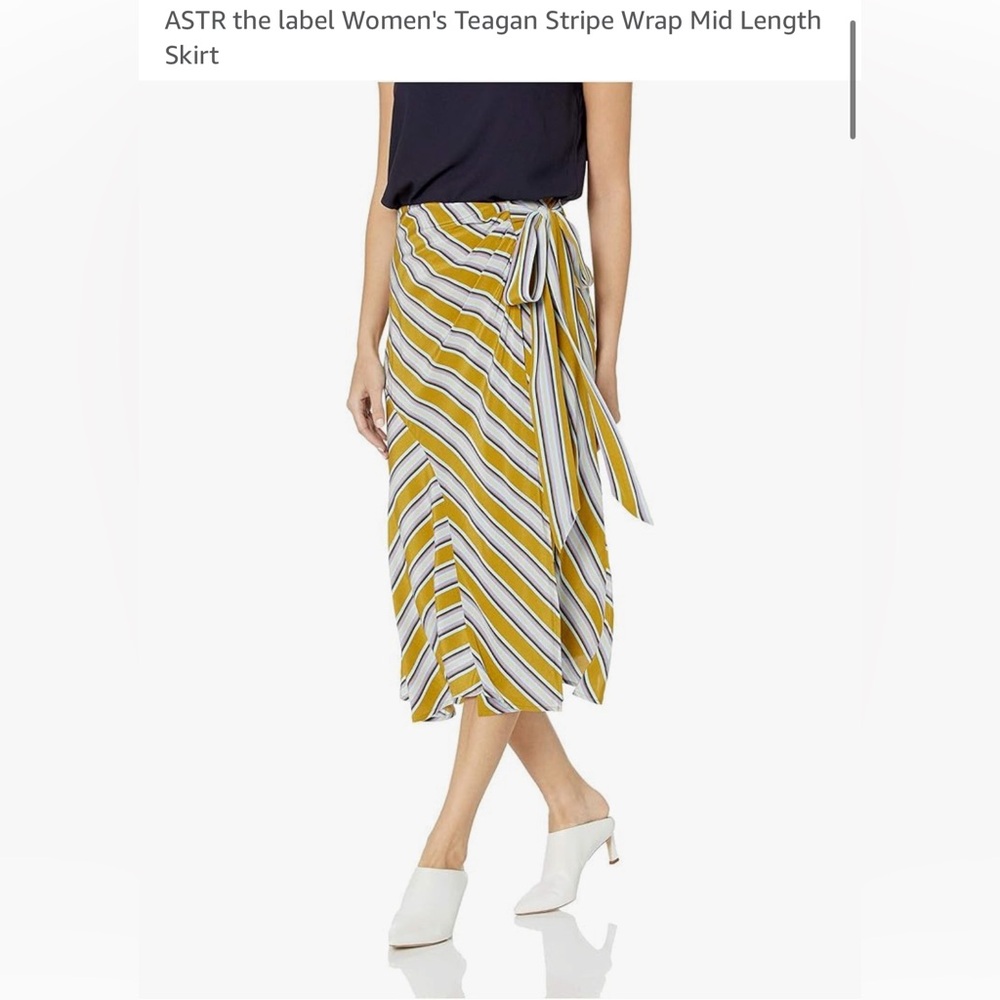 ASTR label size M Striped Midi Wrap Skirt